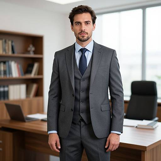 Confident Man in Modern Office Suit