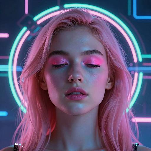 Futuristic Neon Cyberpunk Portrait