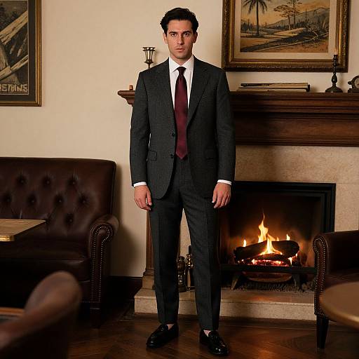 Confident Man in Vintage Lobby