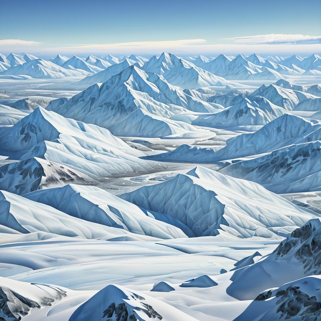 Aerial View of Frozen Tundra Landscape