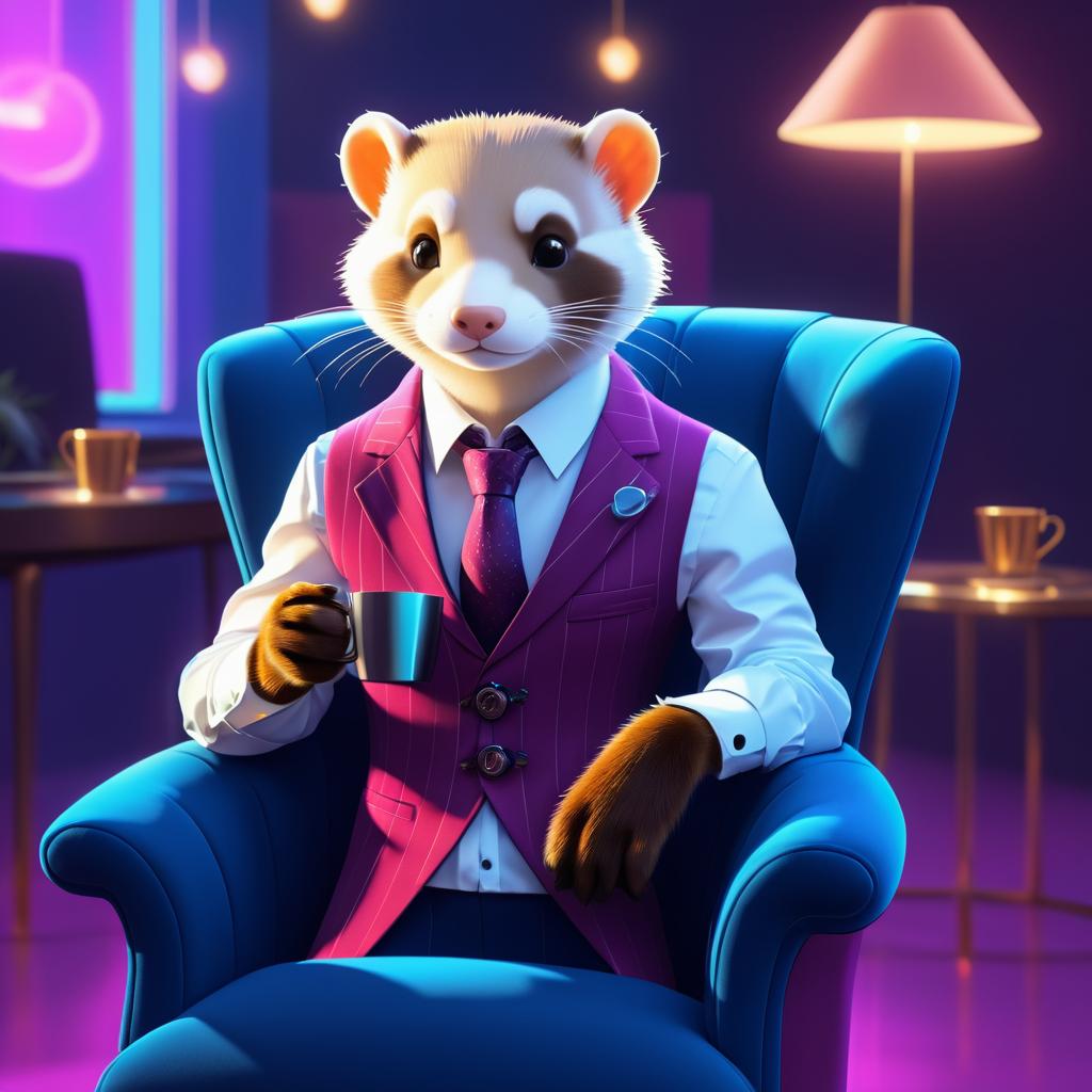 Business Ferret in Modern Setting