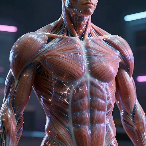 Cyberpunk AI Synthetic Torso Close-Up
