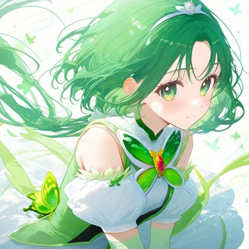 Illustration of Akimoto komachi, precure in the style of Fuumi (radial engine)