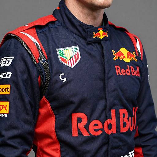 Red Bull F1 Suit Detailed Close-Up
