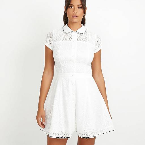Vintage White Eyelet Lace Dress