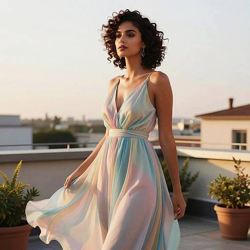 Elegant Woman with Kinky Curls