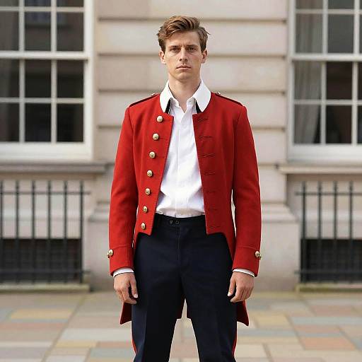 Man in British Red Coat Costume