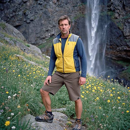 Adventurous Man in Rugged Outdoor Gear