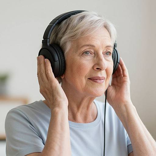 Senior Woman Enjoying Music