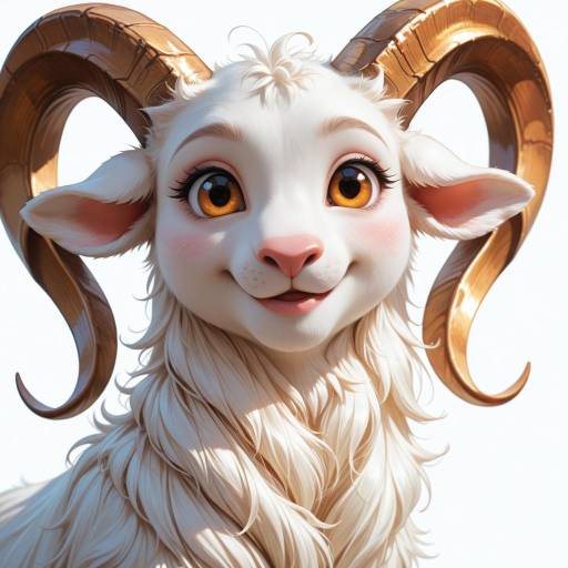 Joyful Cartoon Nigerian Dwarf Goat Illustration