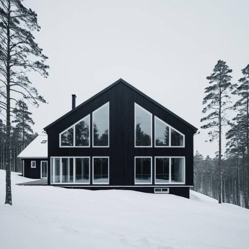 Scandinavian Minimalist House in Snow