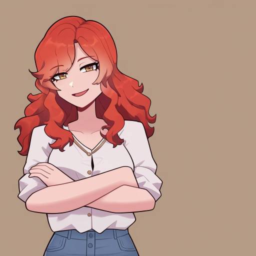 Radiant Young Woman with Wavy Red Hair