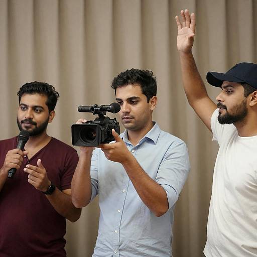 Indoor Filming with Three Men Setup