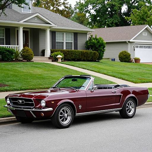 Classic 1968 Maroon Ford Mustang
