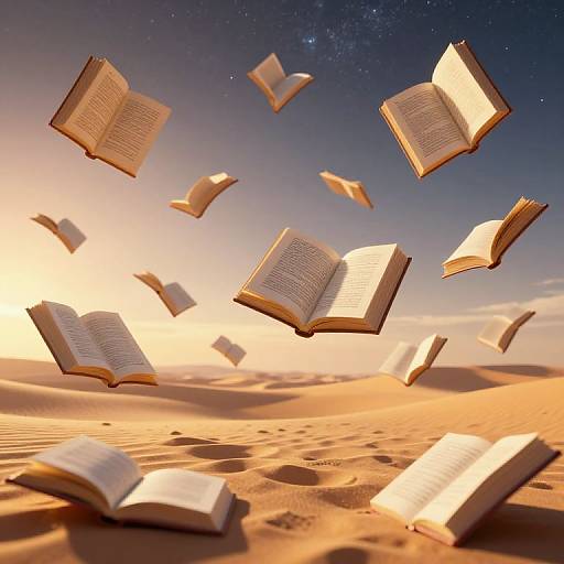 Ethereal Desert of Floating Books