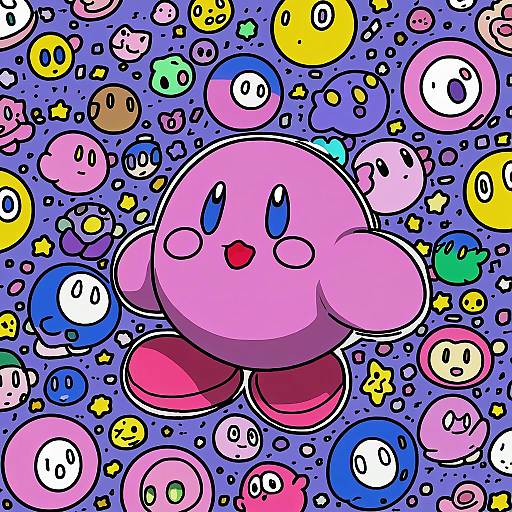 Illustration of Elfilin, kirby (series) in the style of Muchi maro