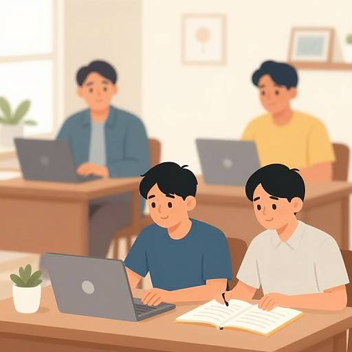 Three Male Law Students Online Study