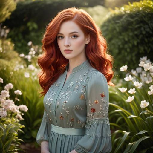 Serene Redhead in a Tranquil Garden