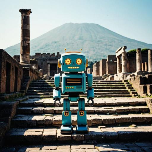 Retro Robot at Pompeii Ruins