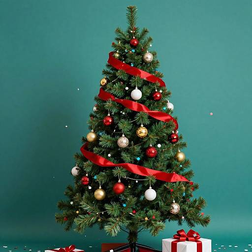 Festive Christmas Tree with Ornaments