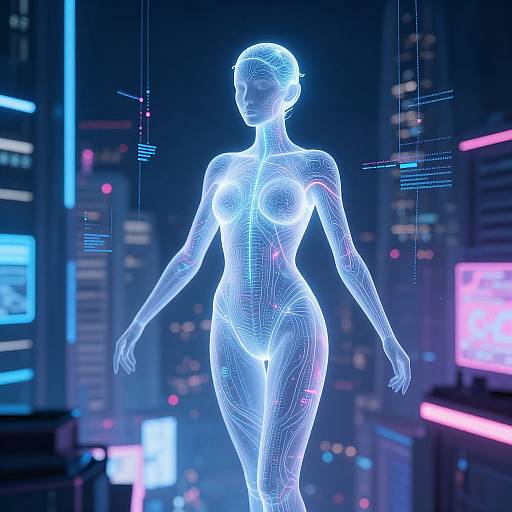 Futuristic Cyberpunk AI Entity