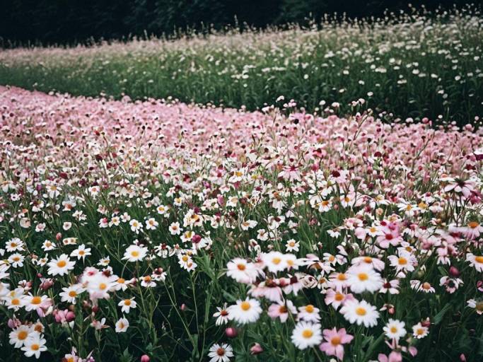 Charming Pink and White Floral Wallpaper