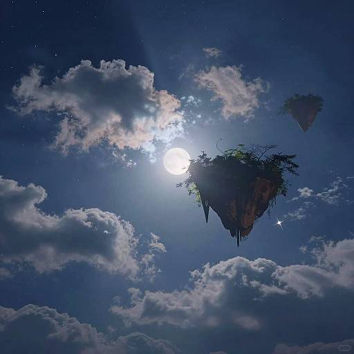 Ethereal Celestial Sky with Floating Islands