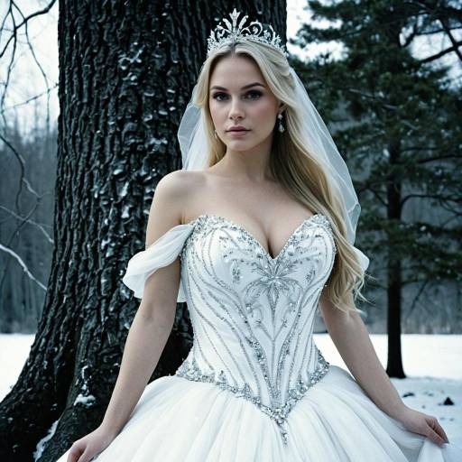 Elegant Ice Queen in Wedding Dress