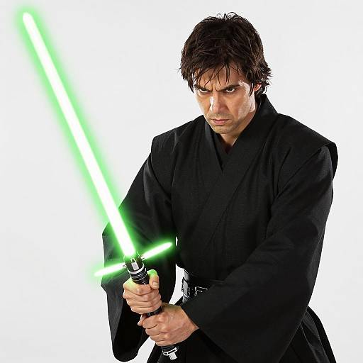 Action-Packed Lightsaber Duel Photograph