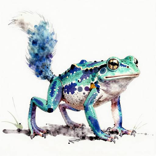 Impressionistic Fox-Frog Hybrid Creature