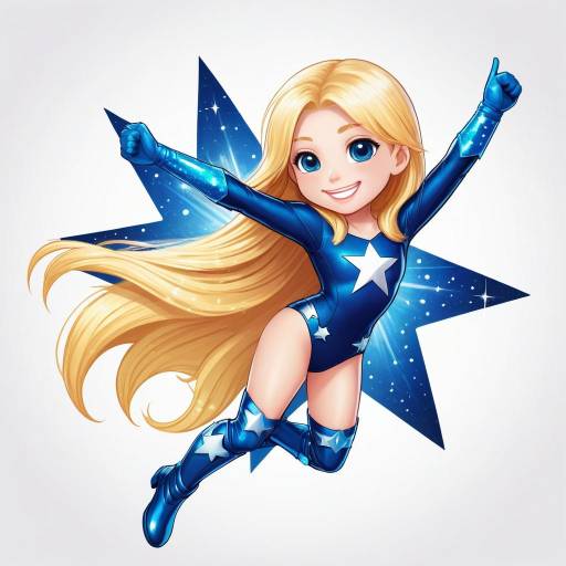 Charming Chibi Superhero Girl Illustration