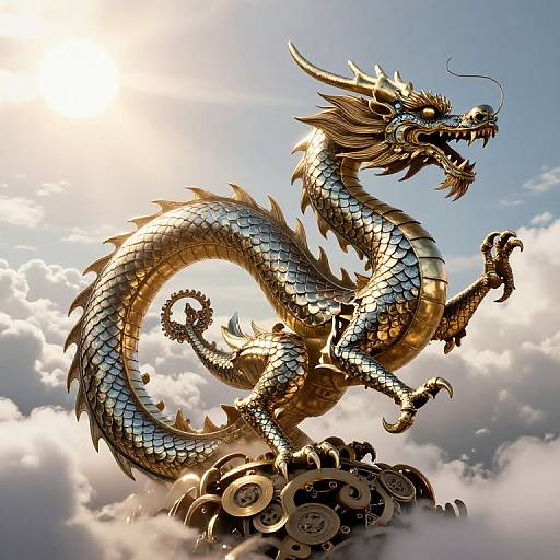 Ancient Clockwork Dragon in Gravity Realm