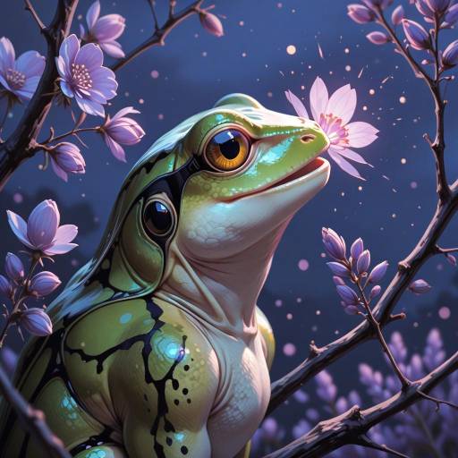 Lofty Olive-Green Frog Under Midnight Sky Lofty Olive-Green Frog Under Midnight Sky