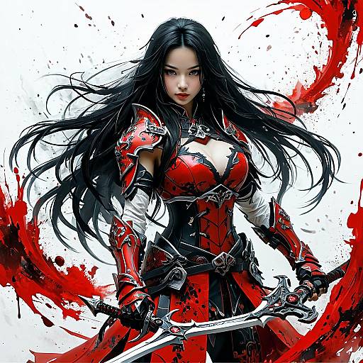 3D Fantasy Warrior Girl Portrait