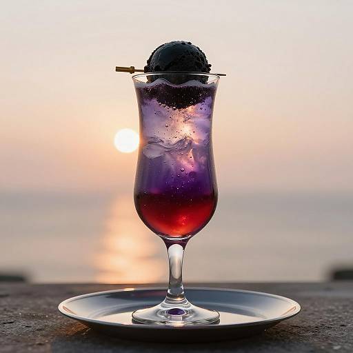 Elegant Glass Drink at Sunset