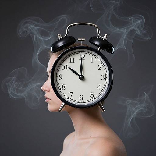 Woman Merged with Alarm Clock
