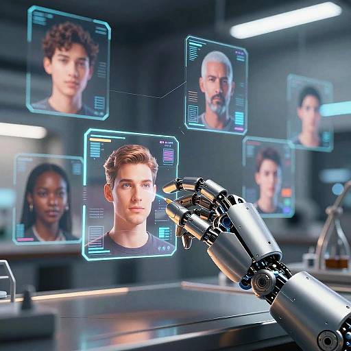 AI Robot Crafting Digital Human Faces