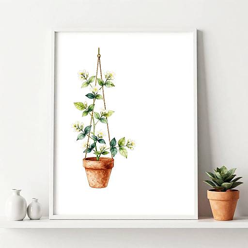 Minimalist Jasmine Vine in Scandinavian Shelves