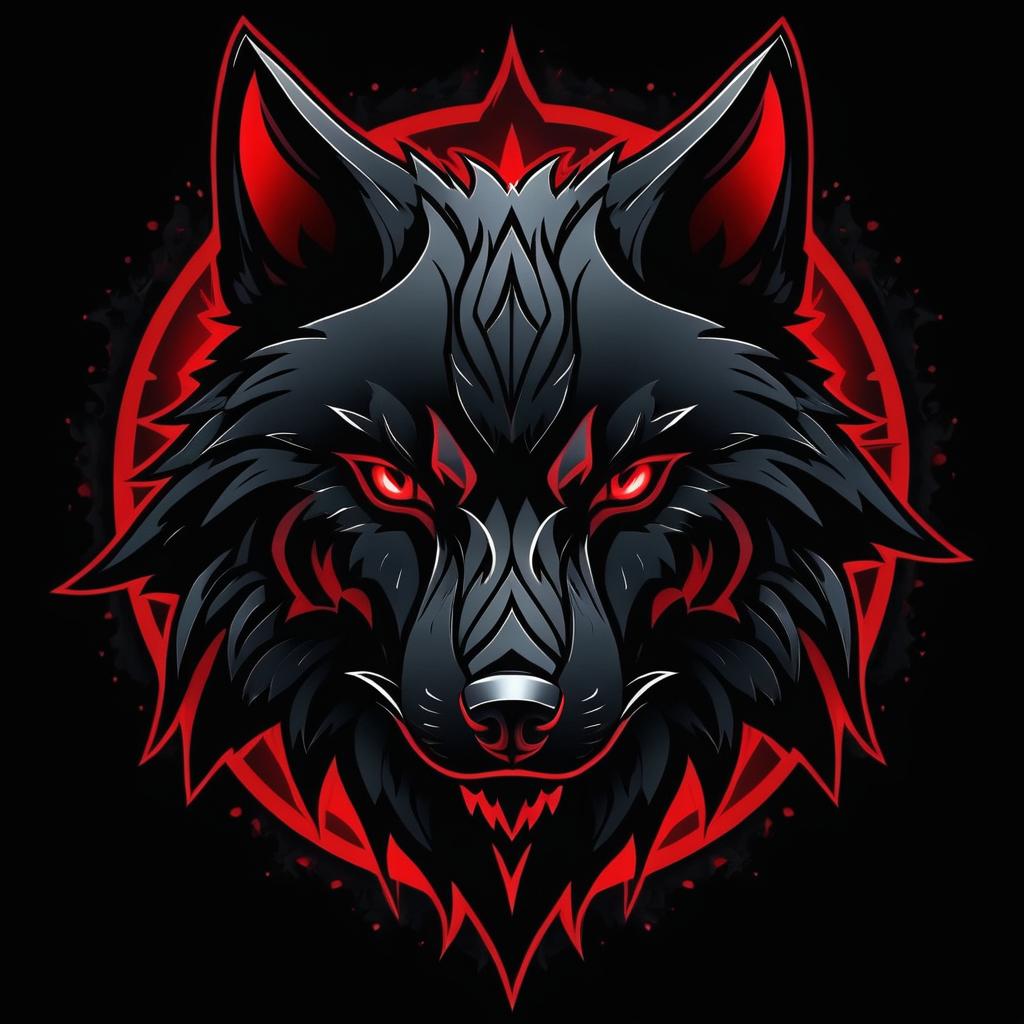 Dark Fantasy Wolf YouTube Logo Design