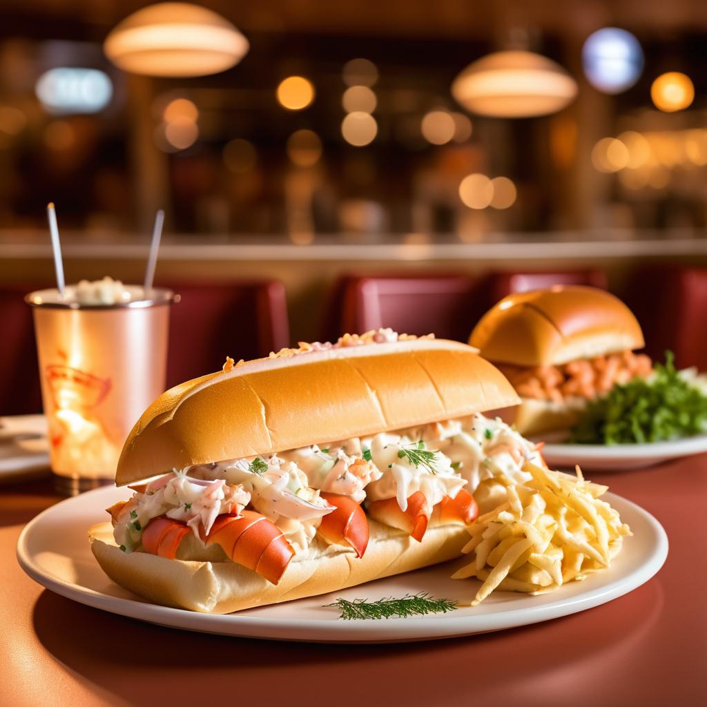 Cozy Lobster Roll and Clam Chowder Scene