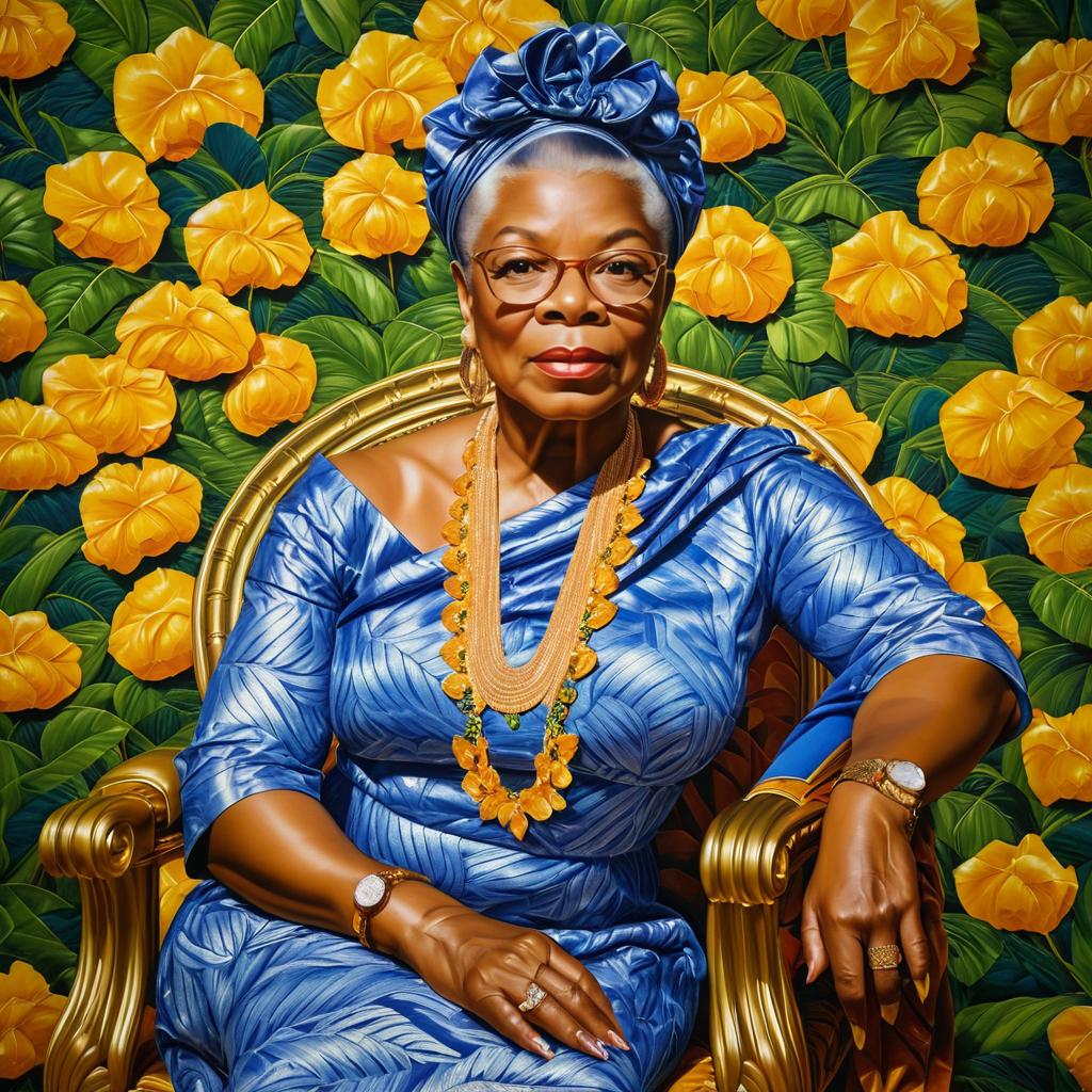 Maya Angelou Portrait in Kehinde Wiley Style