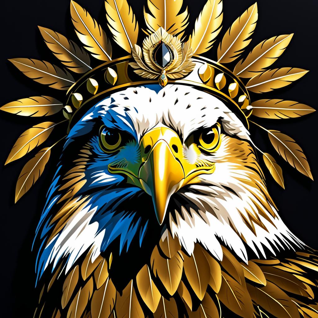 Majestic Eagle Portrait with Laurel Crown