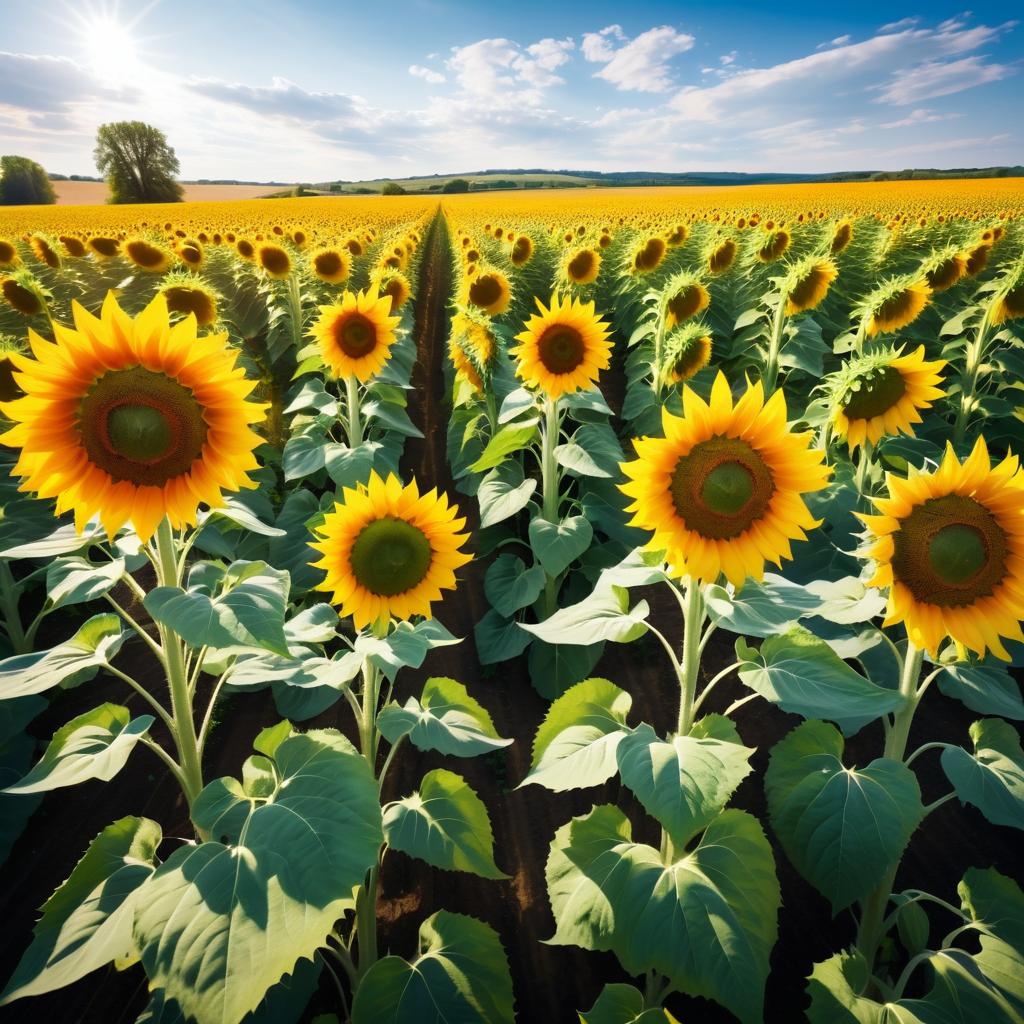 Vibrant Sunflower Field in Summer