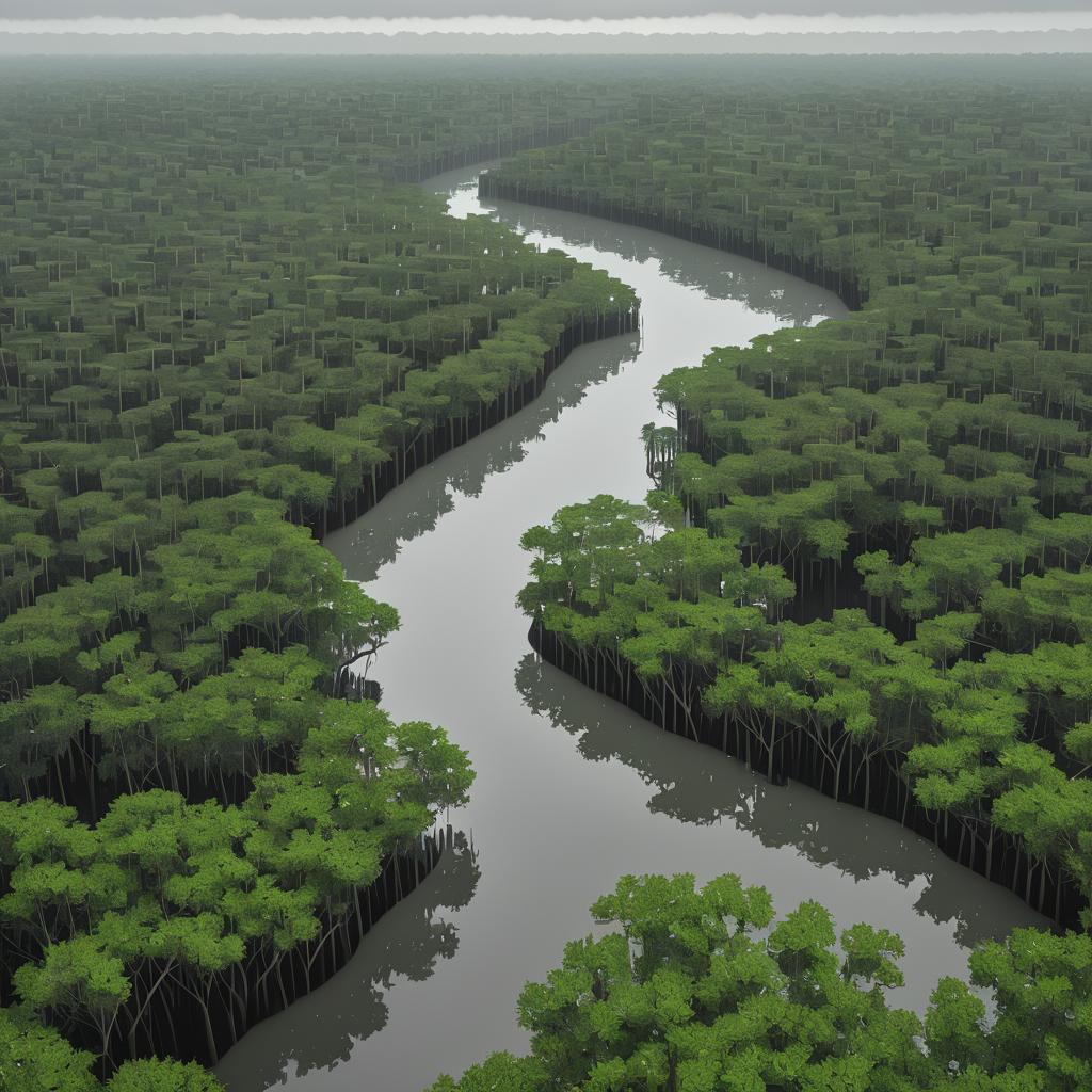 Isometric Mangrove Swamp Scene