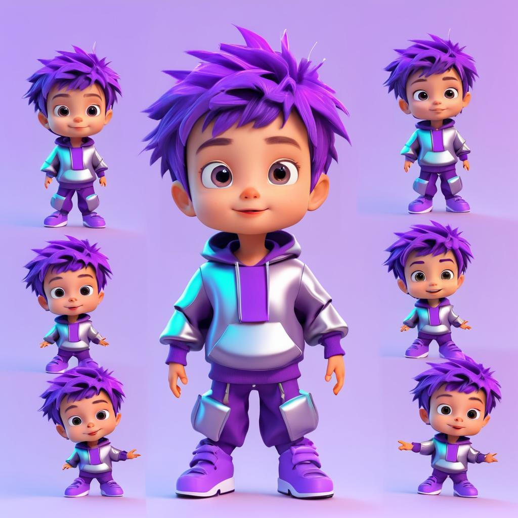 Cute 3D Robot Boy Character Design