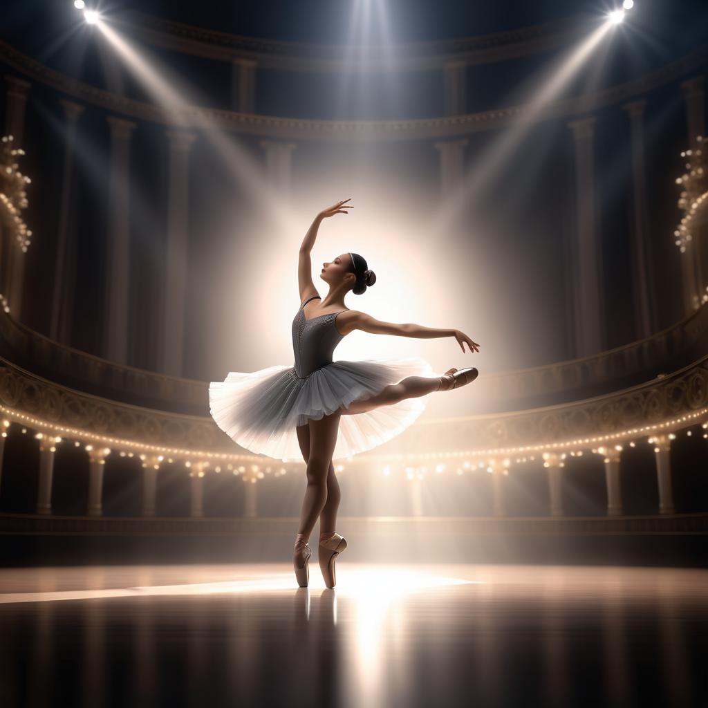 Cinematic Ballerina on a Grand Stage