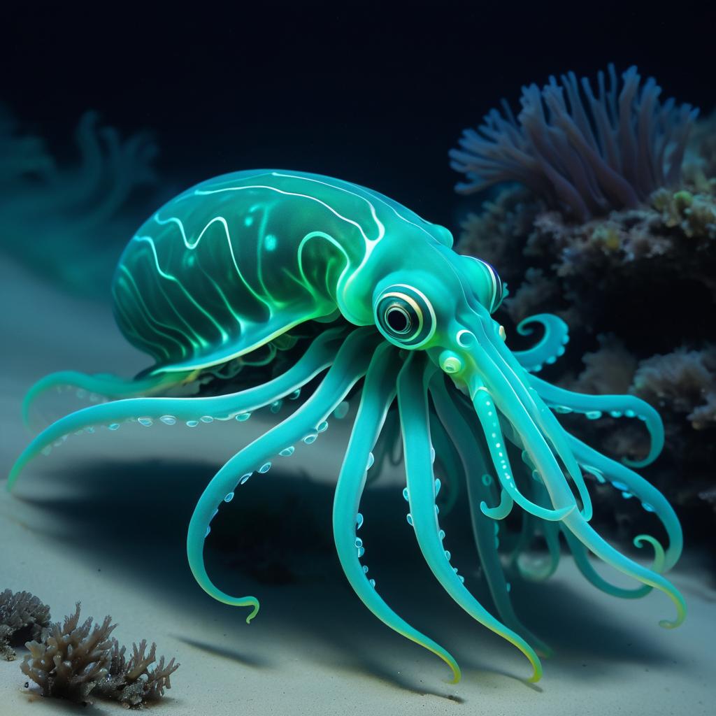 Unique Bioluminescent Cephalopod Design