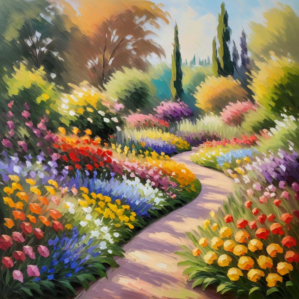 Vibrant Monet-Style Floral Impressionism