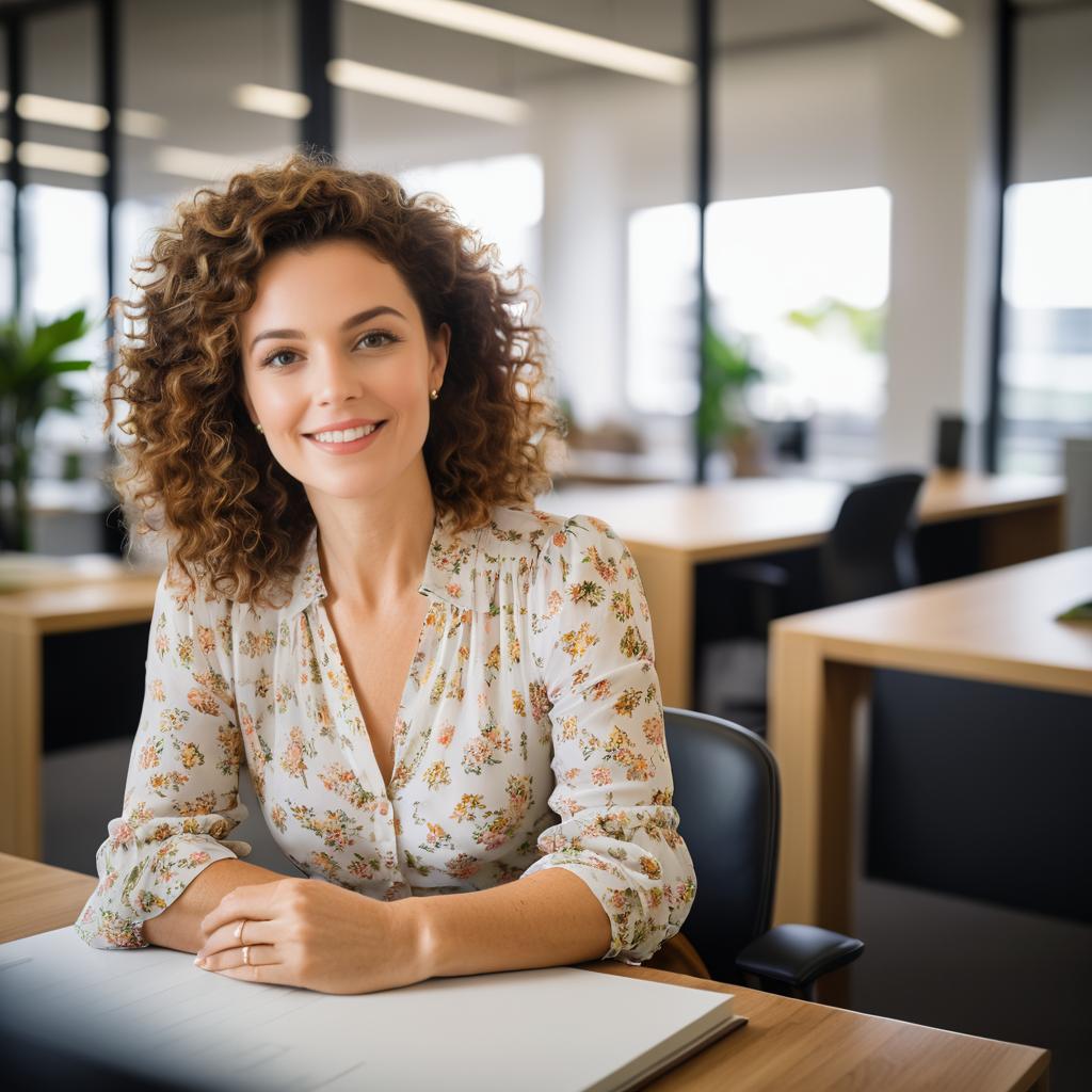 Cheerful Urban Portrait in Office Setting