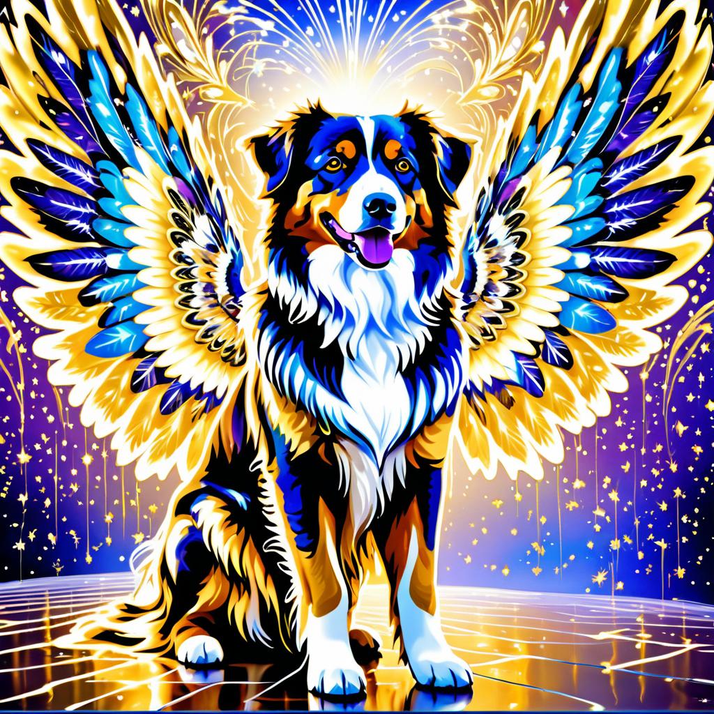 Celestial Australian Shepherd Graffiti Artwork